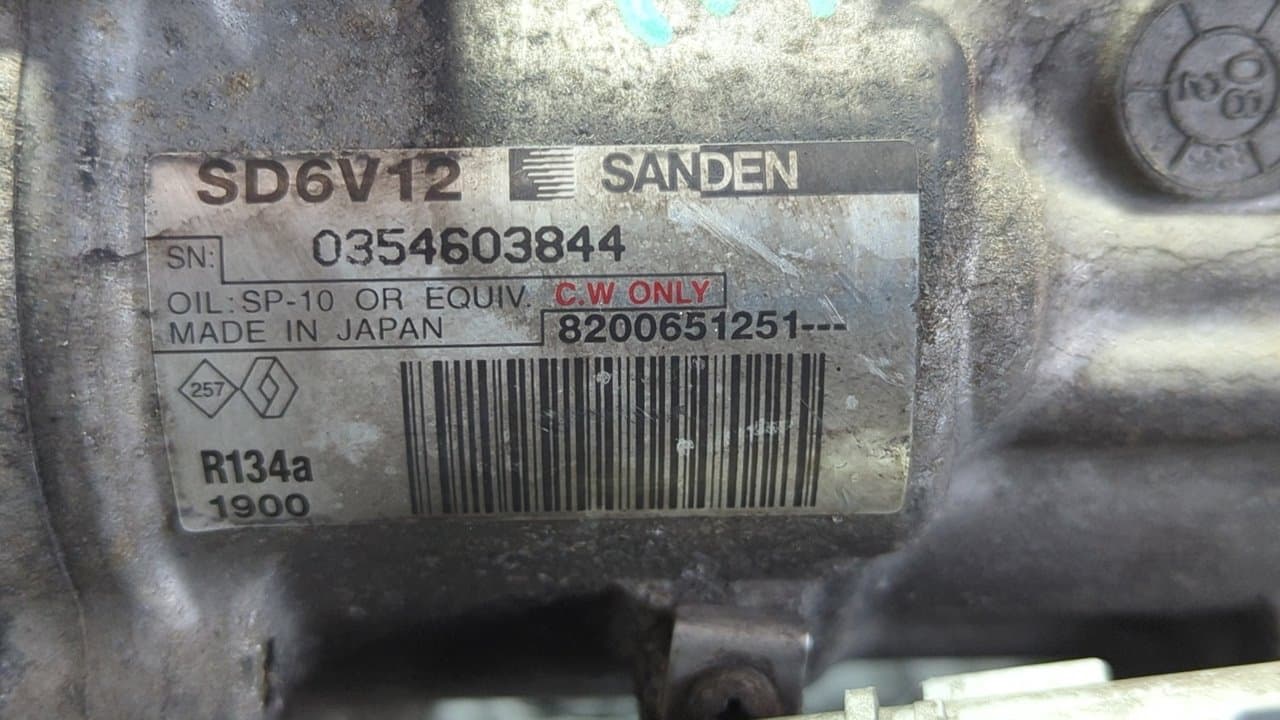Recambio de COMPRESOR AIRE ACONDICIONADO para RENAULT GRAND MODUS Authentique K9K766 referencia OEM IAM 8200651251 - GRIS 4