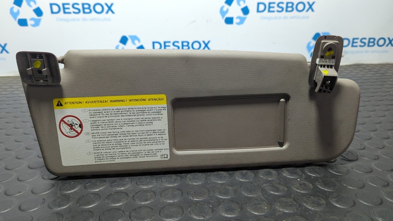 Recambio de PARASOL DERECHO para VOLKSWAGEN PASSAT BERLINA (3C2) Advance BKP referencia OEM IAM 3C0857552J - GRIS