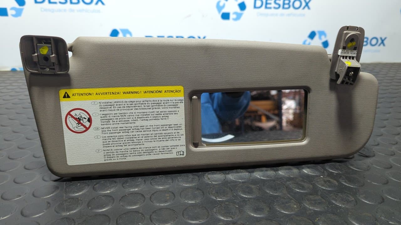 Recambio de PARASOL DERECHO para VOLKSWAGEN PASSAT BERLINA (3C2) Advance BKP referencia OEM IAM 3C0857552J - GRIS 5
