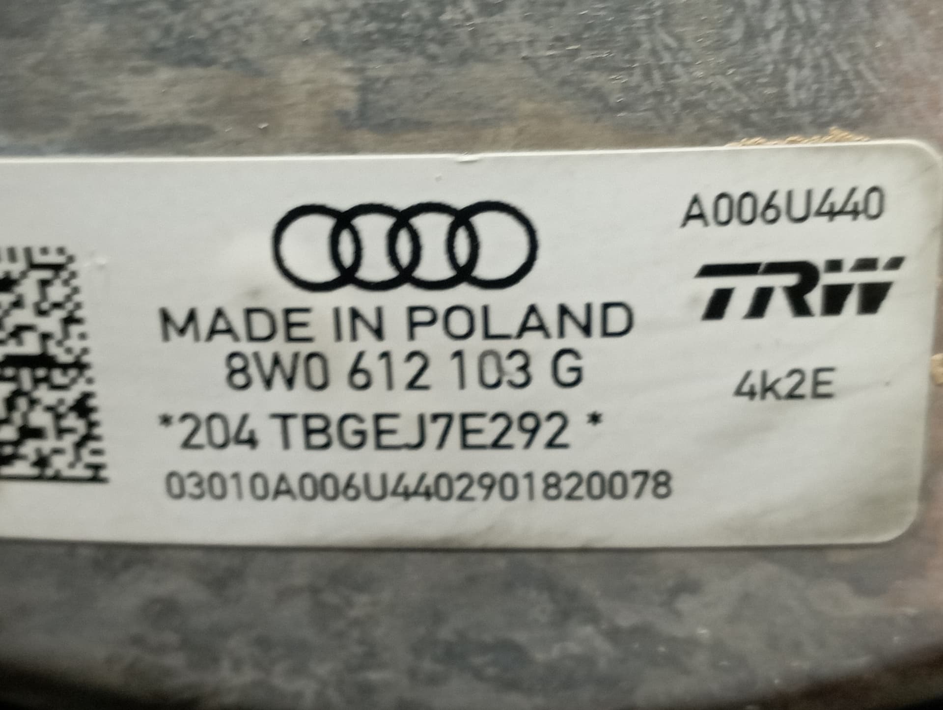 Recambio de SERVOFRENO para AUDI A4 BERLINA (8W2) 2.0 TDI DEUA referencia OEM IAM 8W0612103G - BLANCO 3
