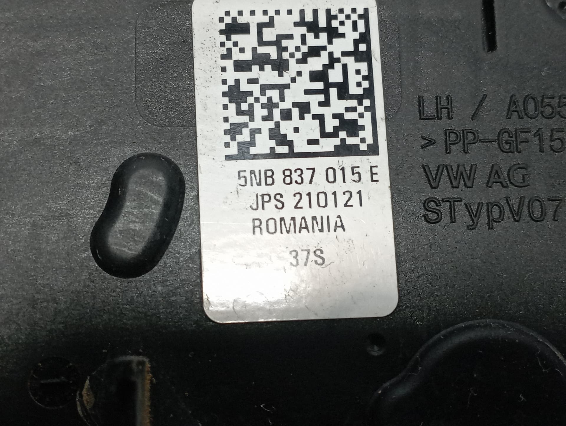 Recambio de CERRADURA PUERTA DELANTERA IZQUIERDA para VOLKSWAGEN TIGUAN 1.9 TDI DTR referencia OEM IAM 5NB837015E - NEGRO 2