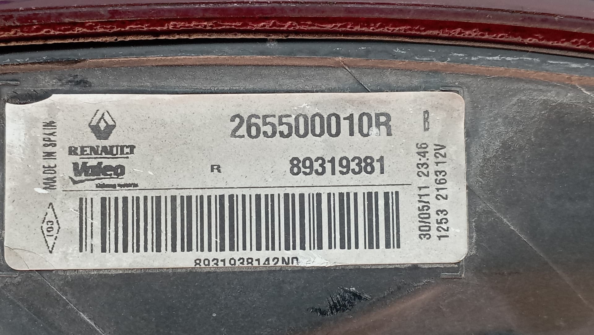 Recambio de PILOTO TRASERO DERECHO para RENAULT MEGANE III SPORT TOURER 1.9 DCI K9KJ8 referencia OEM IAM 265500010R - AZUL 4