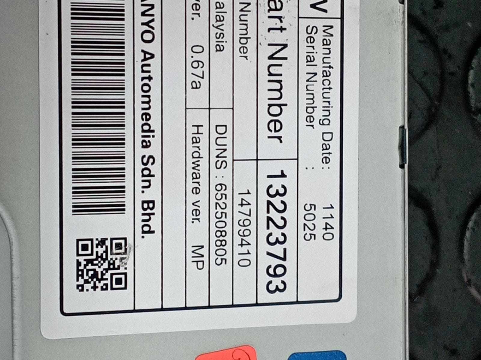 Recambio de PANTALLA MULTIFUNCION para OPEL INSIGNIA BERLINA 2.0 CDTI A20DTH referencia OEM IAM 13223793 - NEGRO 3
