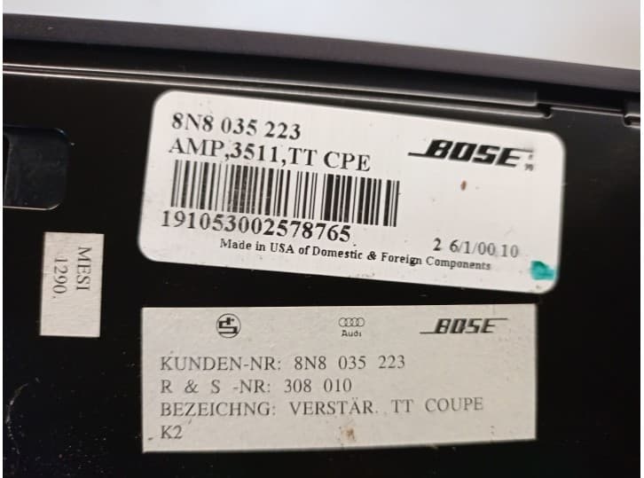 Recambio de amplificador para audi tt (8n3) 1.8 t referencia OEM IAM 8N8035223  BOSE 4
