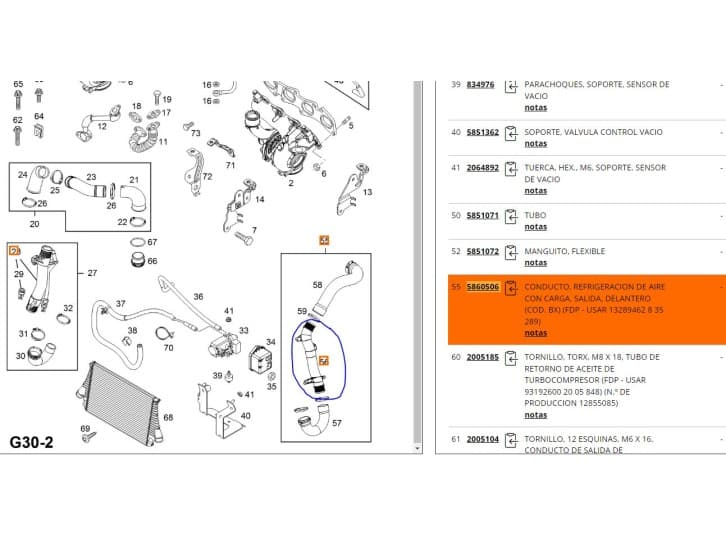 Recambio de tubo para opel vectra c (z02) 1.9 cdti (f69) referencia OEM IAM 55350916 4