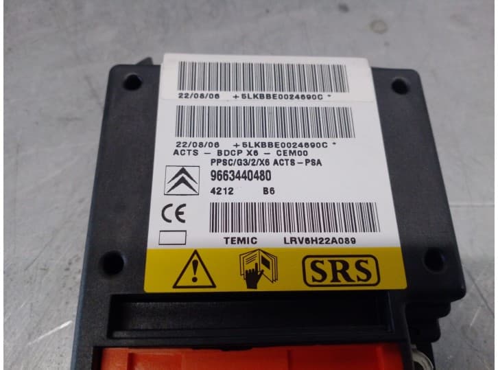 Recambio de centralita airbag para citroën c6 (td_) 2.7 hdi referencia OEM IAM 9663440480 4