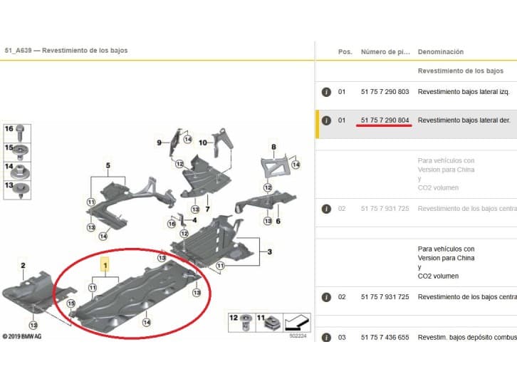 Recambio de cubrecarter para bmw 1 (f40) 118 i referencia OEM IAM 51757290804 51757290804 3