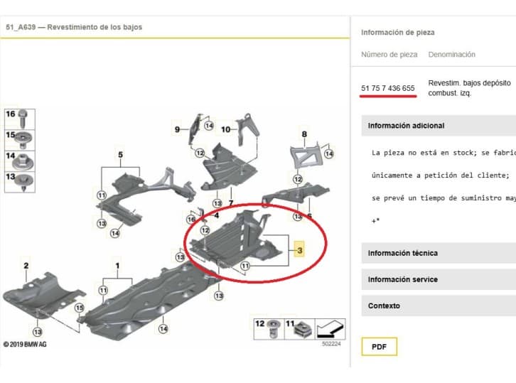 Recambio de cubrecarter para bmw 1 (f40) 118 i referencia OEM IAM 71757436655 71757436655 4