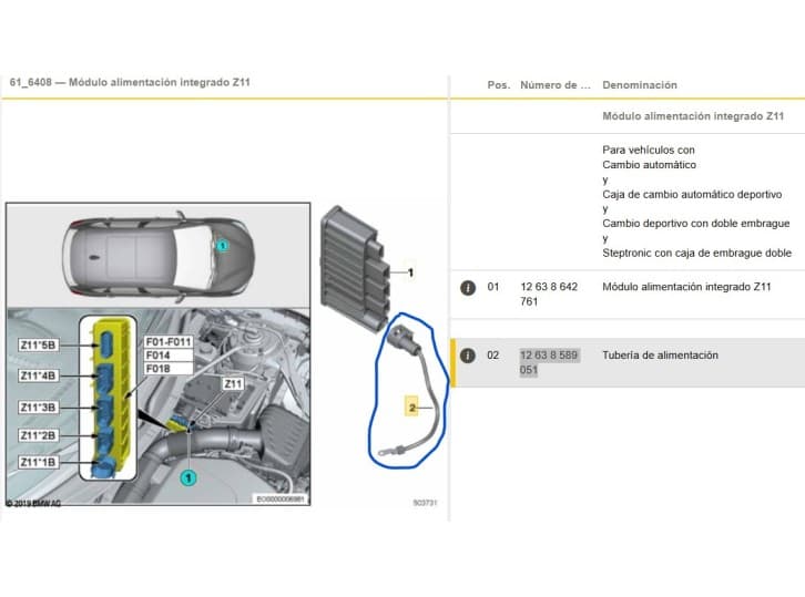Recambio de cableado para bmw 1 (f40) 118 i referencia OEM IAM 8589051 12638589051 5