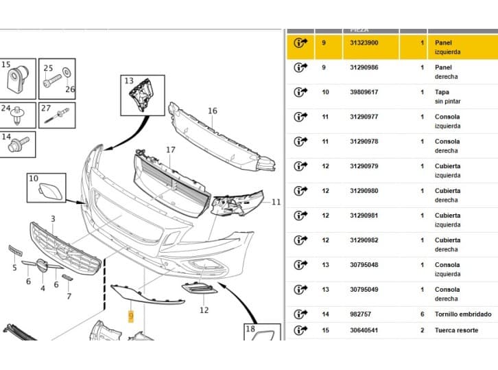 Recambio de moldura para volvo v60 i (155) d3 / d4 referencia OEM IAM 31323900 31323900 4