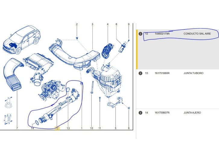 Recambio de tubo para renault austral tce 130 referencia OEM IAM 144602179R 144602179R 6