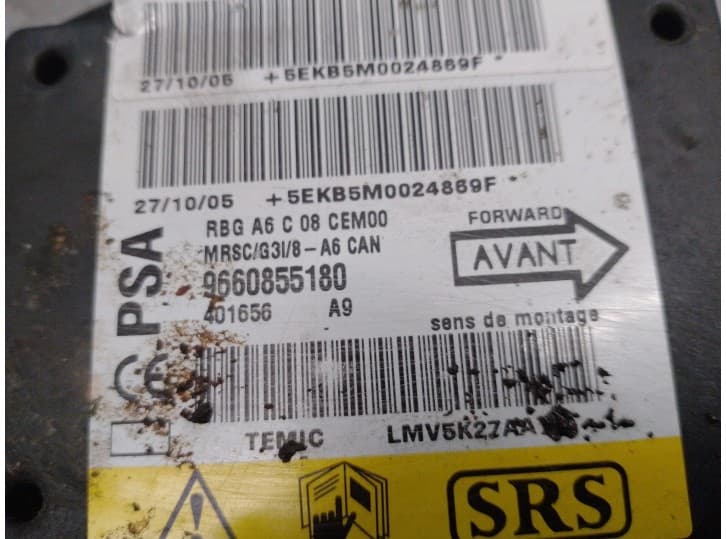 Recambio de centralita airbag para citroën c2 (jm_) 1.4 referencia OEM IAM 9660855180 4