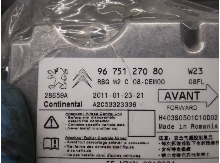 Recambio de centralita airbag para peugeot 508 i (8d_) 1.6 thp referencia OEM IAM 9675127080 4