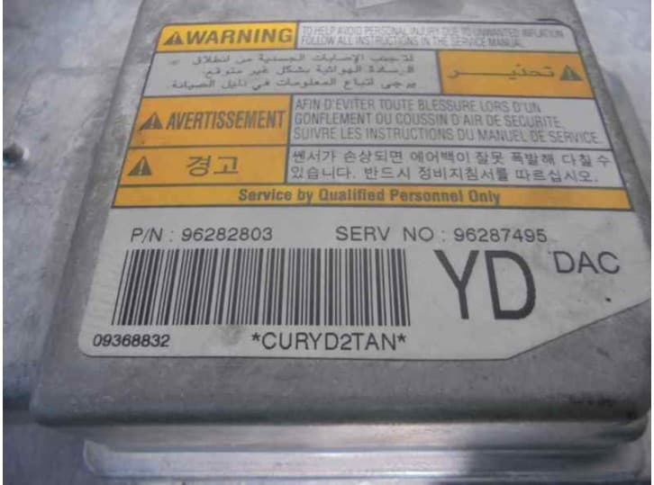 Recambio de centralita airbag para daewoo tacuma (u100) 1.6 referencia OEM IAM 96282803 4