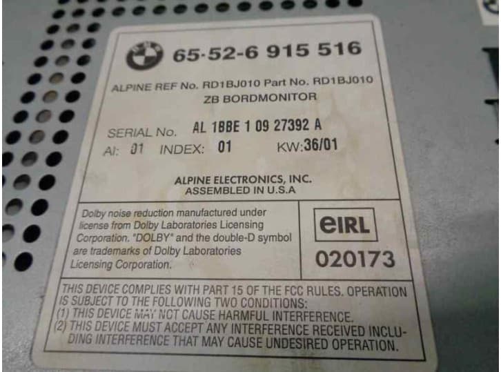Recambio de pantalla multifuncion para bmw x5 (e53) 3.0 d referencia OEM IAM 65526915516 5