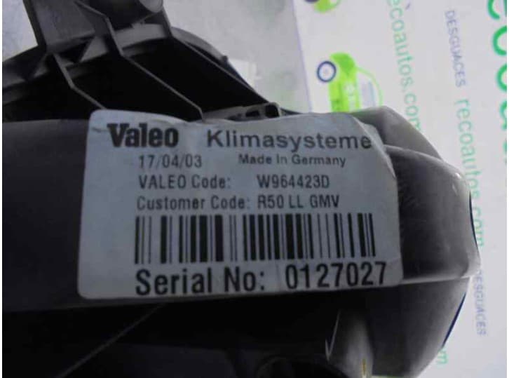 Recambio de motor calefaccion para mini mini (r50, r53) one referencia OEM IAM W964423D 4