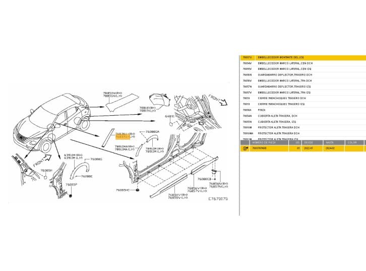 Recambio de molduras delanteras para nissan juke (f16_) 1.0 referencia OEM IAM 768376PA0B 5