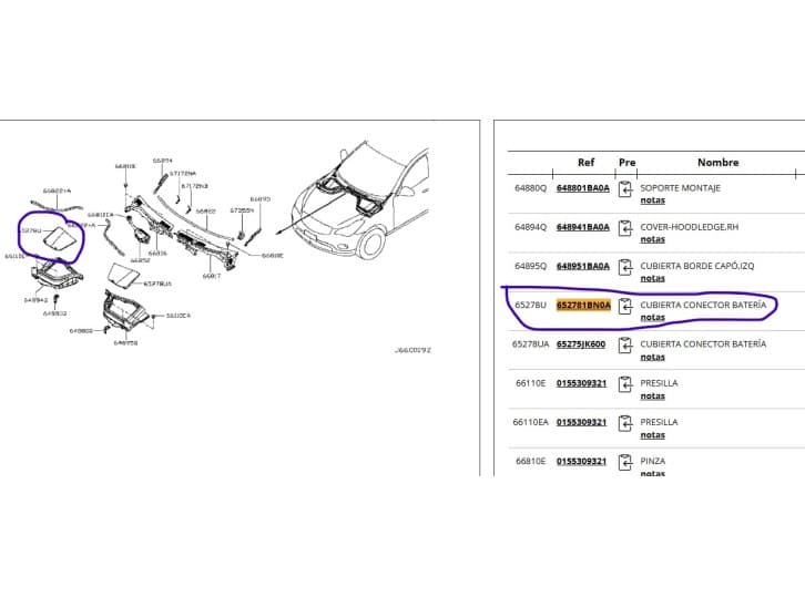 Recambio de moldura para infiniti ex 30d referencia OEM IAM 652781BN0A 652781BN0A 6