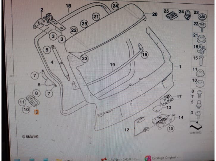 Recambio de bisagra porton para bmw x5 (e70) xdrive 30 d referencia OEM IAM 51247164861 3