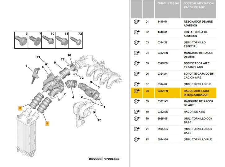 Recambio de tubo para citroën c4 coupé (la_) 1.6 hdi referencia OEM IAM 9680356780 0382FN 5