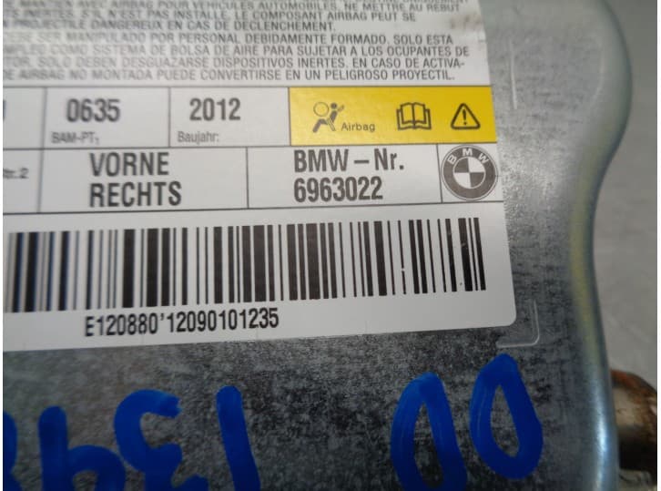 Recambio de airbag lateral derecho para bmw 5 (e60) 520 d referencia OEM IAM 6963022 3