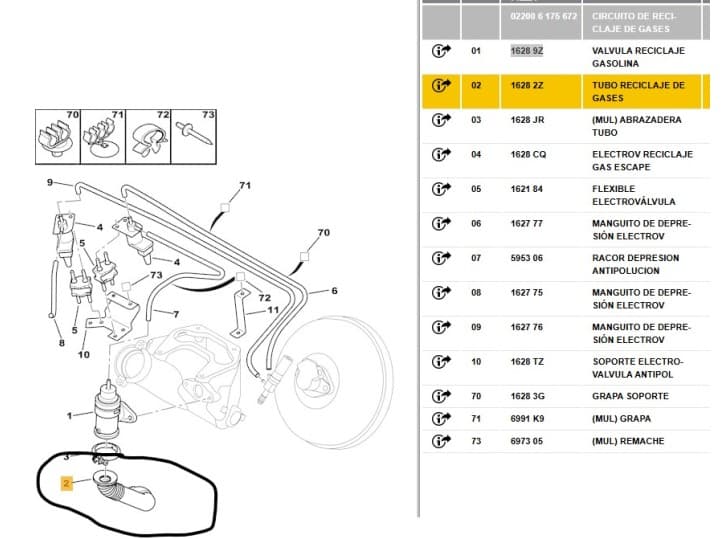 Recambio de tubo para citroën saxo (s0, s1) 1.5 d referencia OEM IAM 16282Z 16282Z 4