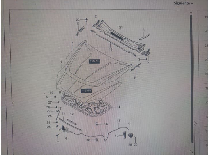 Recambio de capot para ssangyong korando (ck) 2.0 referencia OEM IAM 5862182  5862182 3