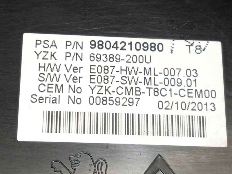 Recambio de cuadro instrumentos para peugeot 5008 style referencia OEM IAM 9804210980 - Negro 6