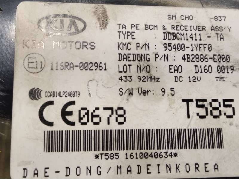 Recambio de modulo electronico para kia picanto 1.0 cat referencia OEM IAM 954001YFF0 - Azul 3