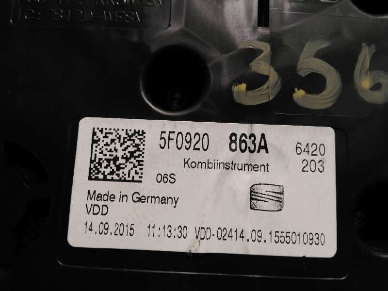 Recambio de cuadro instrumentos para seat leon (5f1) 1.6 tdi referencia OEM IAM 5F0920863A - Gris 3