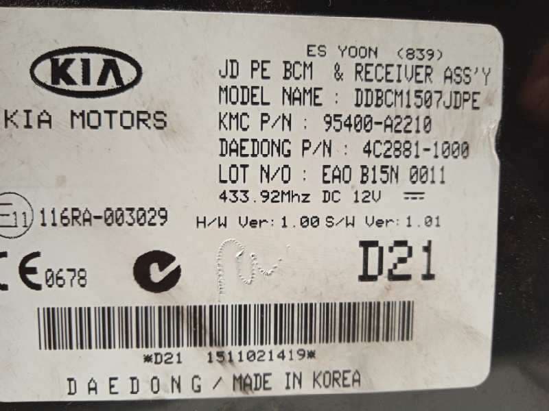 Recambio de modulo electronico para kia cee'd 1.4 crdi cat referencia OEM IAM 95400A2210 5