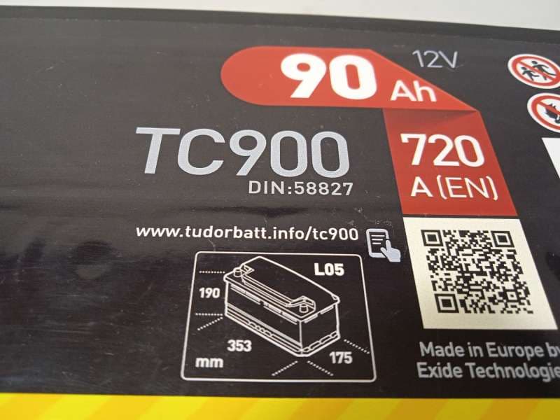 Recambio de bateria 90 ah para  referencia OEM IAM TC900 TUDOR STANDARD 5