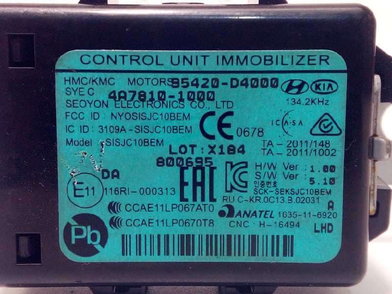 Recambio de modulo electronico para kia rio (yb) 1.2 cat referencia OEM IAM 95420D4000 - Rojo 3