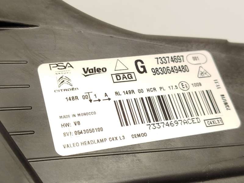 Recambio de faro izquierdo para citroën c4 iii 1.2 referencia OEM IAM 9830649480  73374697 5