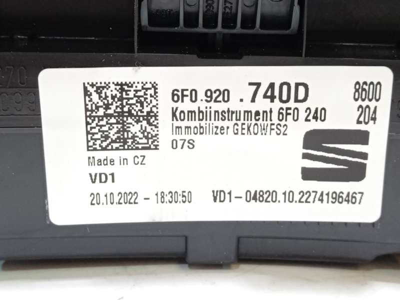 Recambio de cuadro instrumentos para seat ibiza (kj1) 1.0 fr referencia OEM IAM 6F0920740D - Azul 5