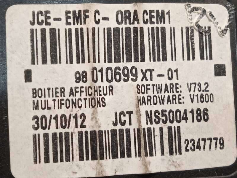 Recambio de pantalla multifuncion para citroën c3 tonic referencia OEM IAM 98010699XT - Rojo 4