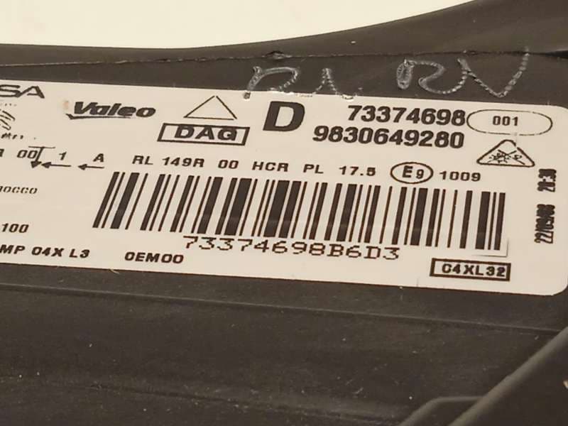 Recambio de faro derecho para citroën c4 iii 1.2 referencia OEM IAM 9830649280  73374698 6