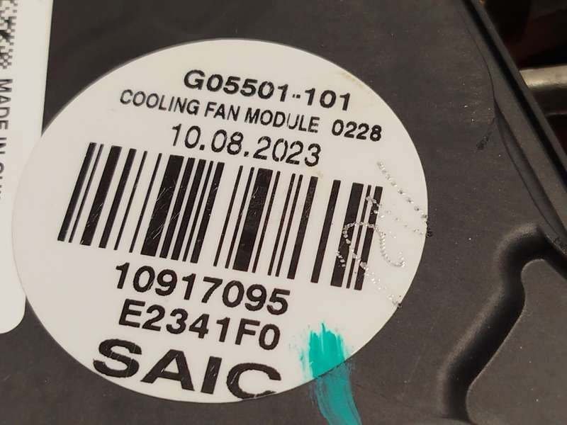 Recambio de electroventilador para mg mg 4 (eh32) ev referencia OEM IAM 10917095  G05501101 5