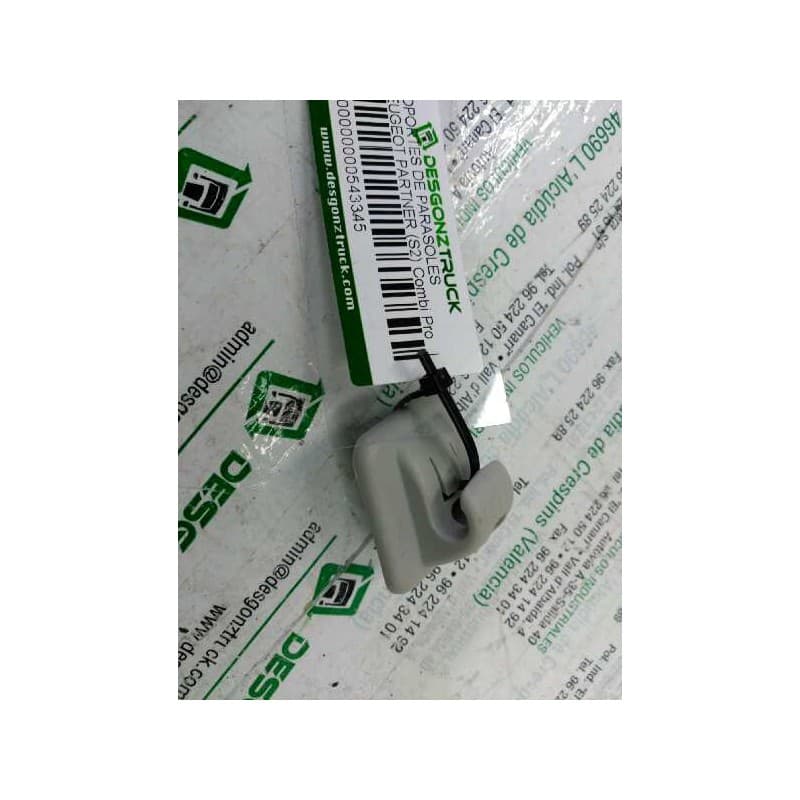 Recambio de soportes de parasoles para peugeot partner (s2) combi pro referencia OEM IAM DERECHO - Blanco