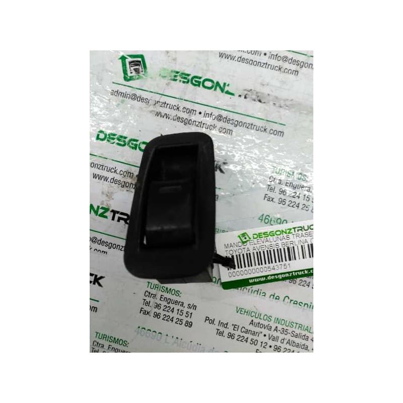 Recambio de mando elevalunas trasero derecho para toyota avensis berlina (t 22) 2.0 d4-d luna (4-ptas.) referencia OEM IAM - Verde