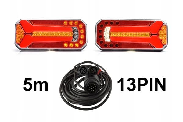 Juego de lámparas traseras LED W150 con cable de 5m 13PIN 12V-24V usado