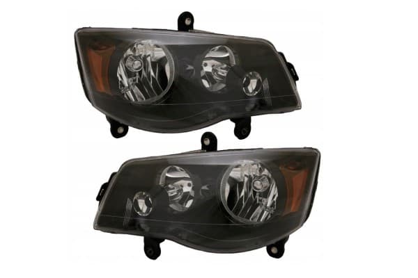 Juego de Faros Delanteros Izquierdo y Derecho Dodge Grand Caravan 2011-2019 Negro Versión Europa usado