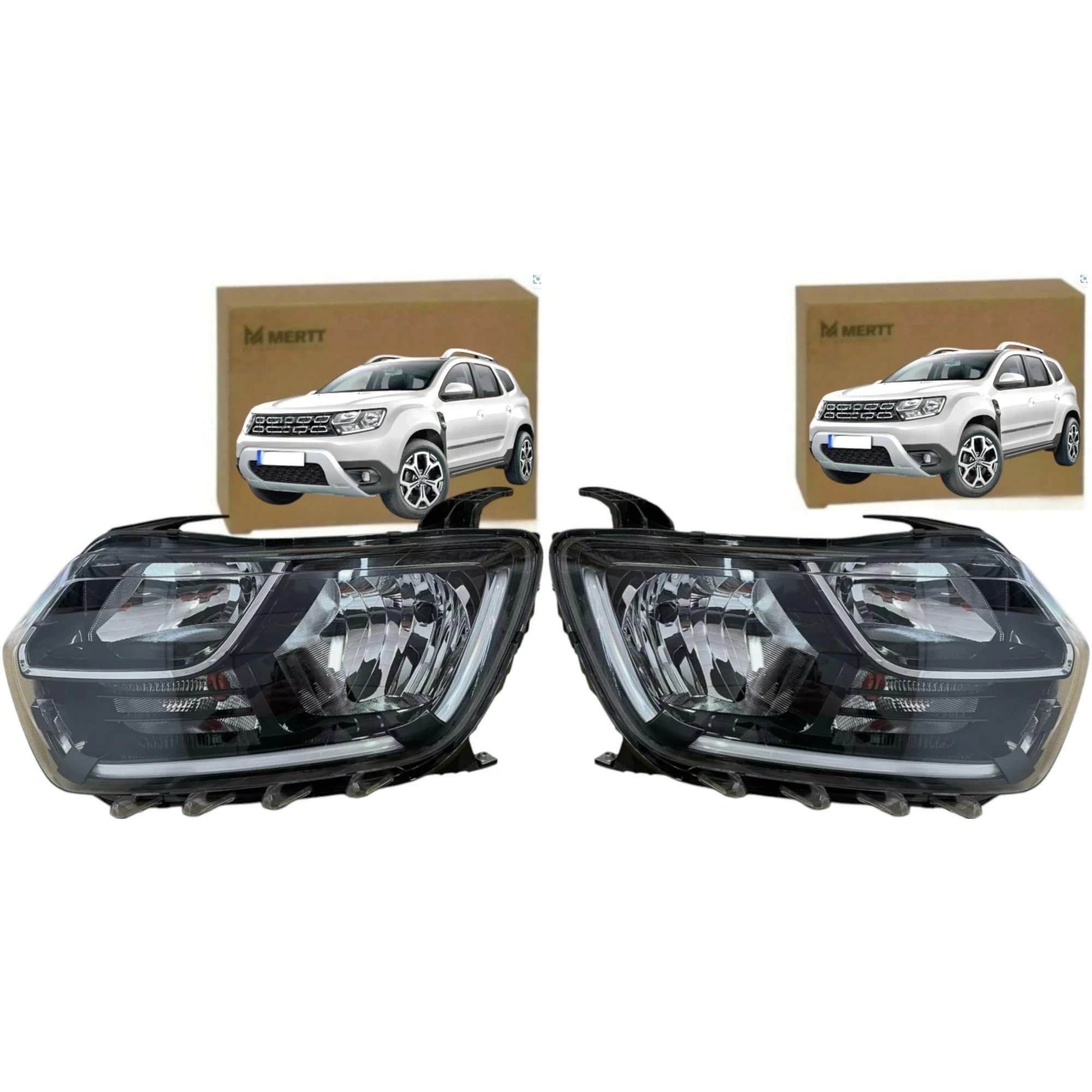 Faros delanteros Mertt izquierdo y derecho halógeno para Dacia Duster nuevo