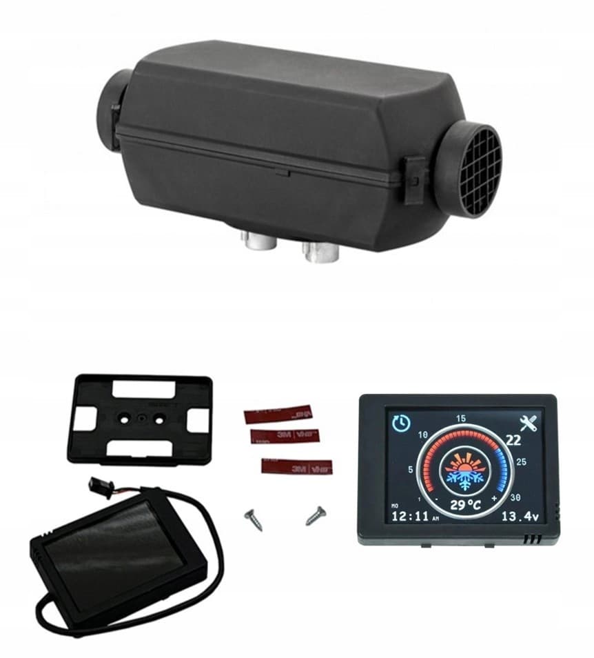 Calefactor estacionario Autoterm D4 4kW 12V con panel táctil Pu-28 - Set nuevo