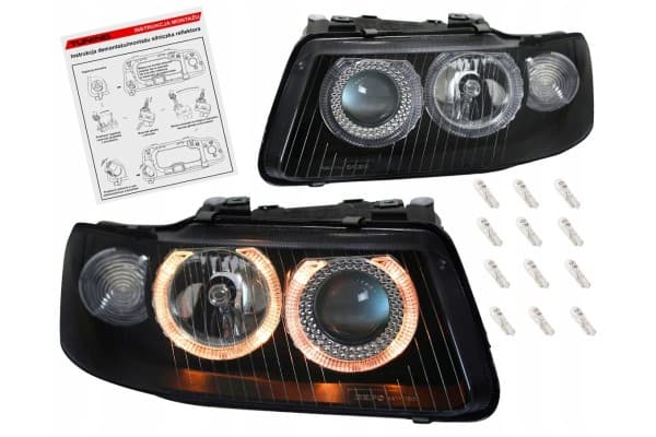 Faros delanteros Audi A3 8L 00-03 con anillos negros H7 Proyector usado