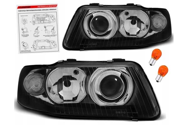 Faros delanteros Audi A3 8L 00-03 Negros H1/H7 Depo usado