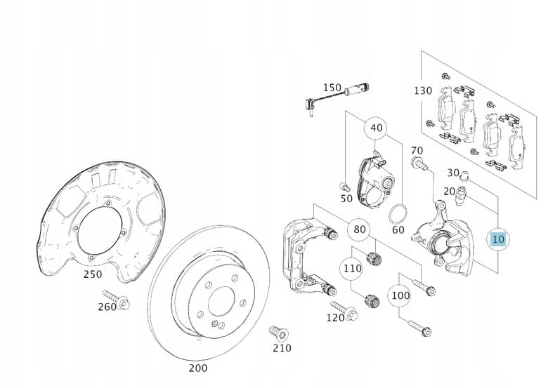 Mercedes-Benz ML W166 Pinza de Freno Trasera Izquierda A1664230581 nuevo