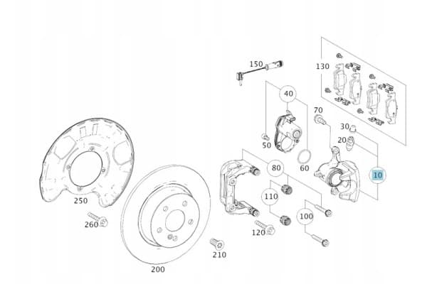 Pinza de Freno Trasera Derecha Mercedes-Benz ML W166 A1664230681 nuevo