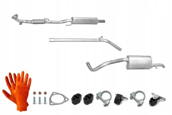 Silenciador Polmo para Skoda Fabia 1.2i 44-51kW (2006-2009) con kit de montaje usado
