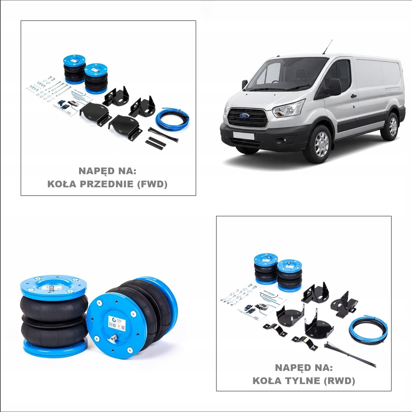 Sistema de Suspensión Neumática Mtt System 0019 para Ford Transit 2014-2025 nuevo